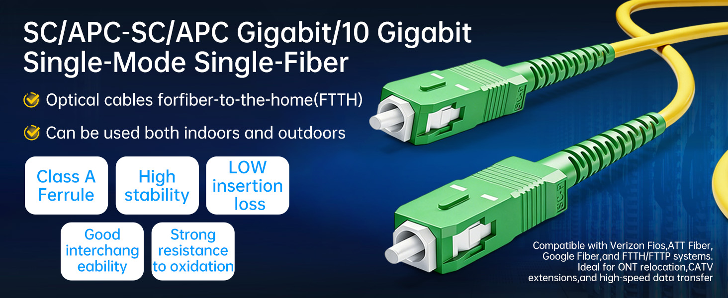 low loss low reflection smf 9/125 cable ftth fiber optic cord transparent fiber optic patch cord