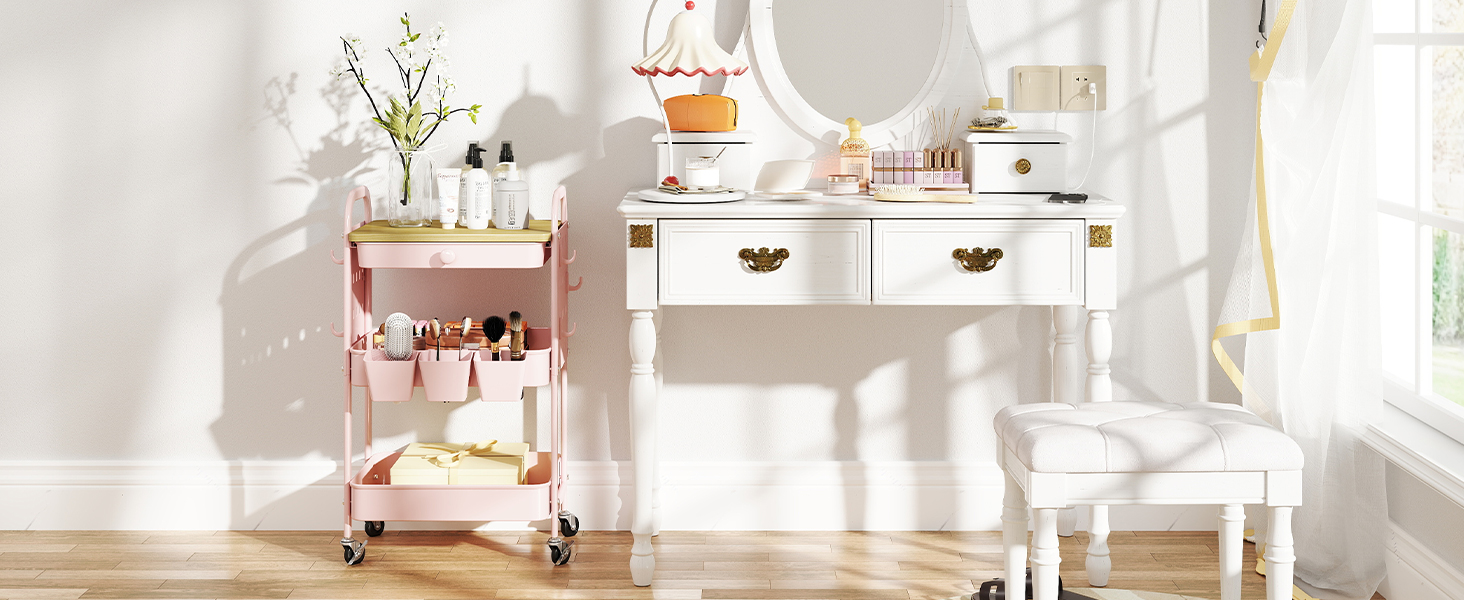 rolling cart with drawers