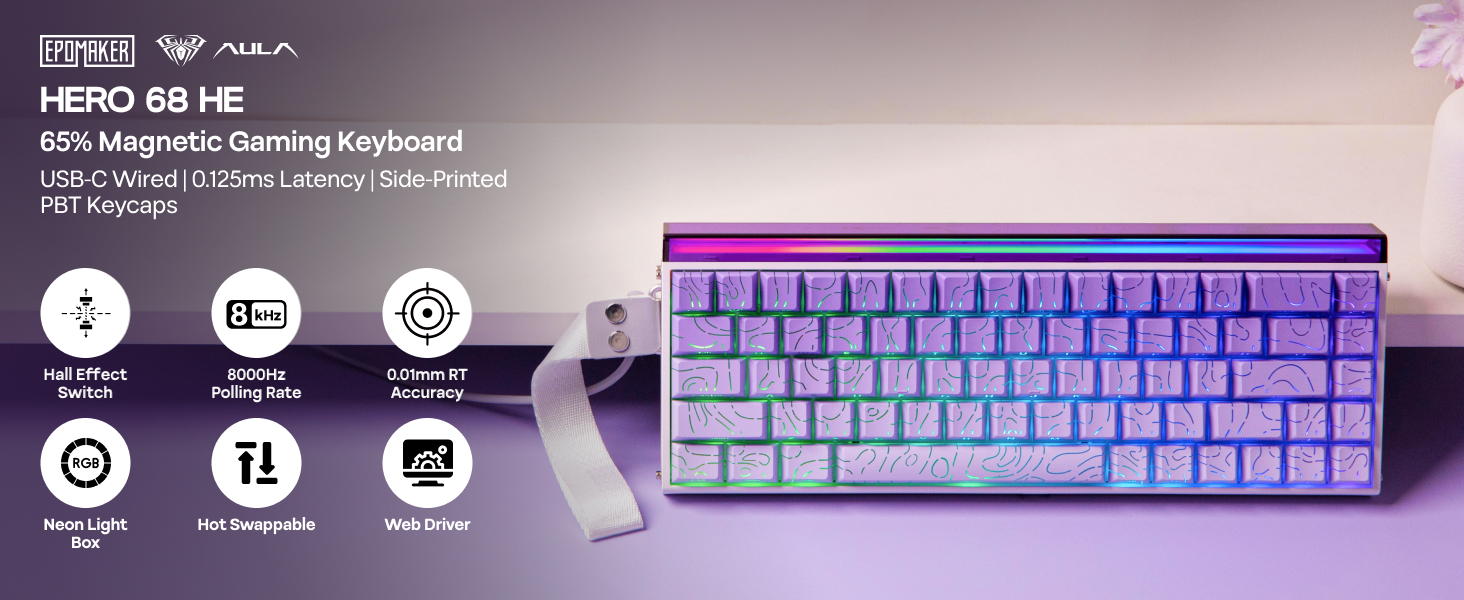 EPOMAKER Aula Hero68 HE Wired Magnetic Gaming Keyboard