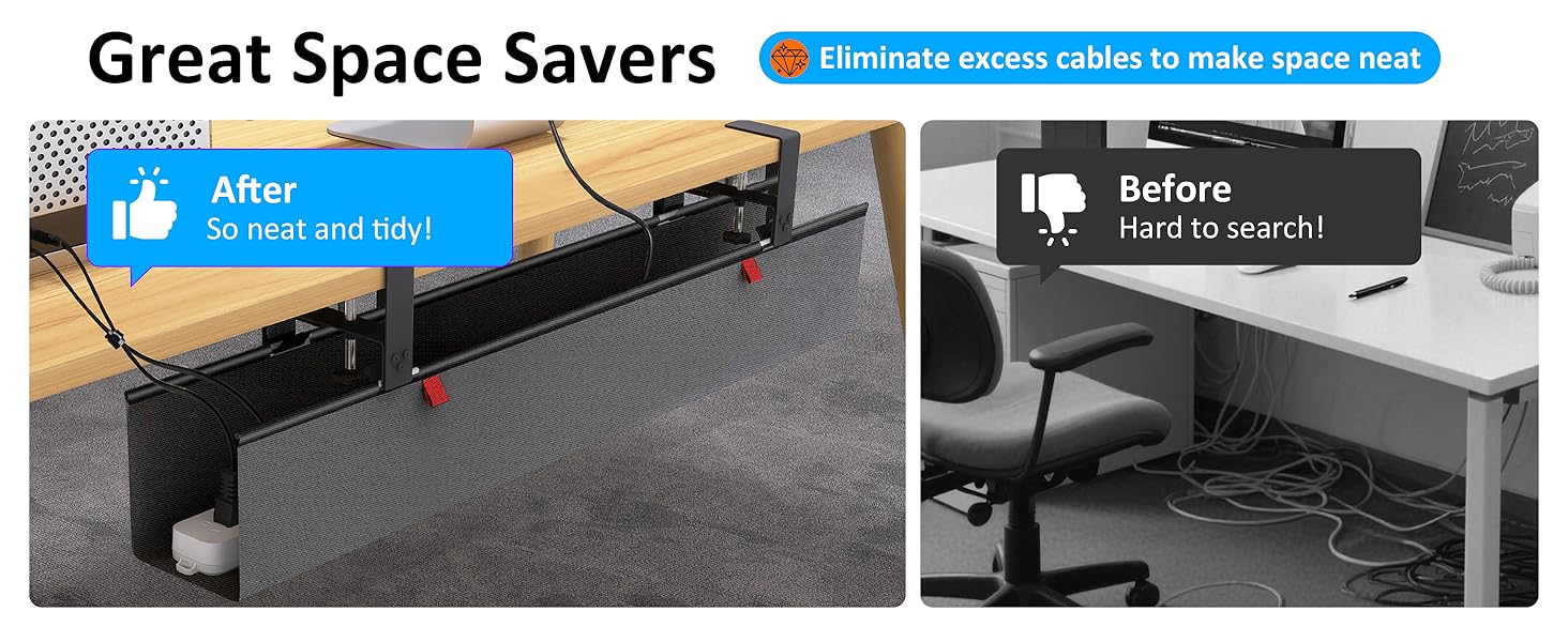 Under Desk Cable Management Tray