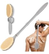GEENOA New Back Scrubber Anti-Slip for Shower, 18.9‘’ Corn-Handle Shower Back Scrubber with Dual-...