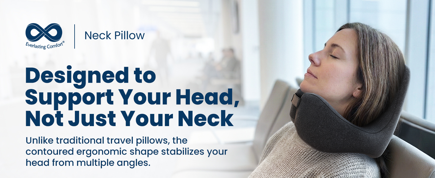 Everlasting Comfort Upgraded Neck Pillow Airplanes