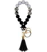 BIHRTC Silicone Bead Keychain Bracelet Wristlet Keychain Key Ring Bracelet Bangle Chain for Women...