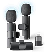 KUKIHO 2 Pack Wireless Lavalier Microphone for iPhone iPad and Android Phone, Lapel Mic Plug and ...
