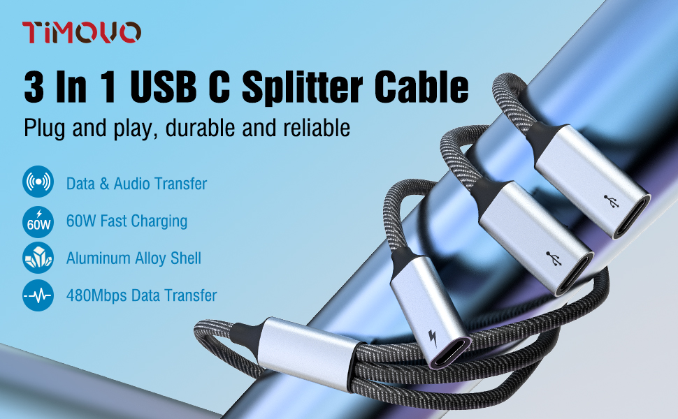 usb-c splitter adapter y cable