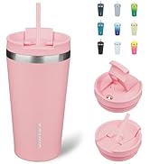 BJPKPK 18oz Tumbler With lid And Straw Stainless Steel Travel Coffee Mug Insulated Tumblers Cups,...