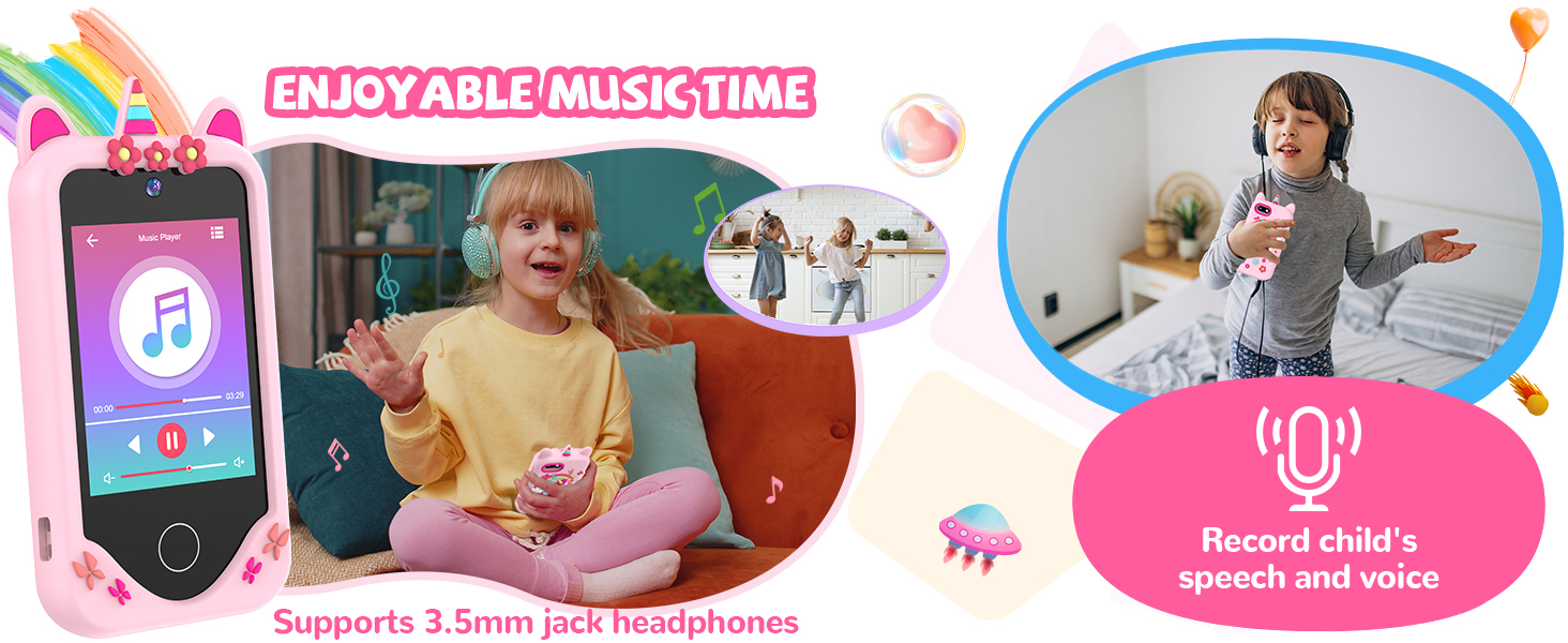 kids cell phone for music and record