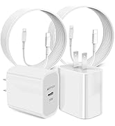 10 FT iPhone 14 13 12 Charger Fast Charging [Apple MFi Certified] 2-PACK 20W USB C PD Charger Blo...