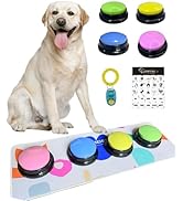 ZUMEHU Dog Buttons for Communication - 30s Recordable Dog Training Buttons with Anti-Slip Mat &amp; 2...