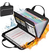 Tamfile Fireproof Accordion File Organizer with Handle, File Folder with 3 Ring Binder, 13 Pocket...