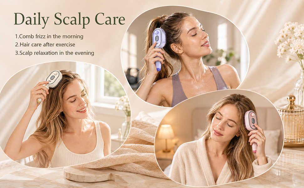Electric Steam Brush for Hair, Electric Spray Air Cushion Comb for Women
