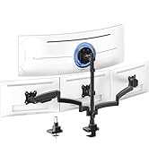 PUTORSEN Quad Monitor Mount for up to 49’’ Ultrawide on Top Bracket and 27’’ Screens on Lower Bra...