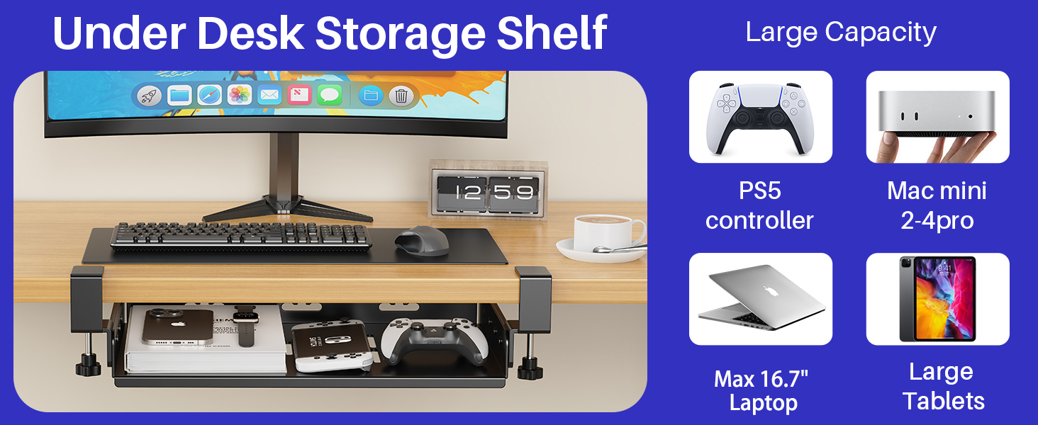 No Drill Under Desk Laptop Mount