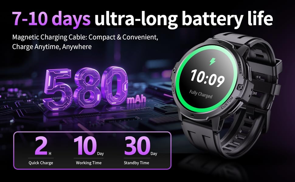 Ynwinste Men‘s Smartwatch-580mAh Long Battery