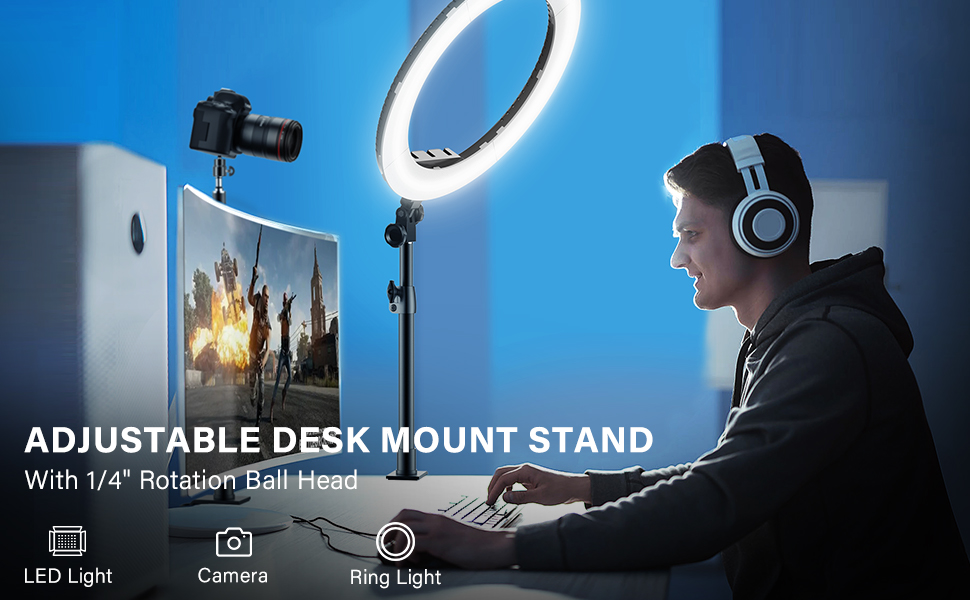 Adjustable desk mount stand