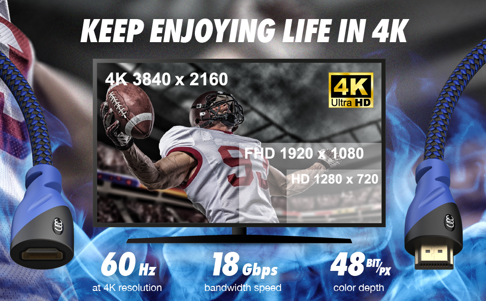 Enjoy your life in 4K with our HDMI extension cable