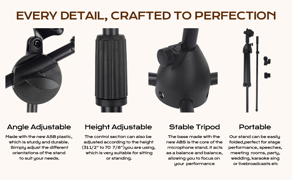 stand up microphone stand for microphone tripod boom microphone stand heavy duty microphone stand