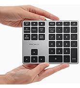 Macally Bluetooth Number Pad for Laptop - Slim Aluminum Design - Rechargeable Wireless Numeric Ke...