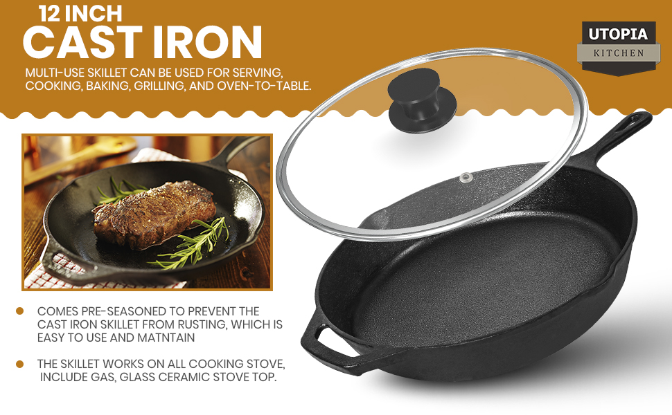 cast iron skillet with lid