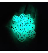 Smartdealspro 10-Pack D6 Six Sided Glow in The Dark Dice Die for DND, MTG, RPG, Tenzi, Farkle, Ya...
