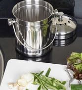 RSVP International Endurance (PAIL-SM) Stainless Steel Compost Pail with Charcoal Filters, 1/2 Ga...