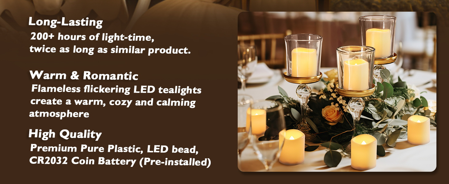 24Pack Flickering Flameless Votive Candles