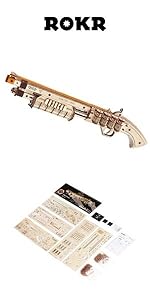 ROKR 3D Wooden Puzzles Model Building Kits Cannon Toys - DIY Wooden Catapult Toys STEM Educational P...