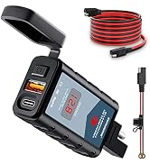 EXTRACTME 6.4A Motorcycle USB Charger, Total 44W Dual USB Type C PD &amp; Quick Charge 3.0 Motorcycle...
