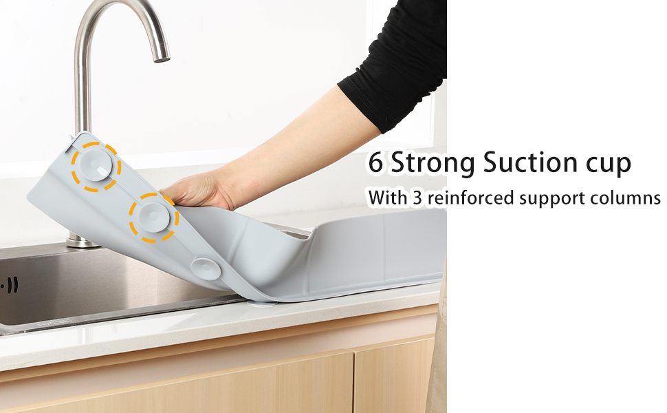 18&amp;#34; Upgraded Silicone Sink Splash Guard Grey