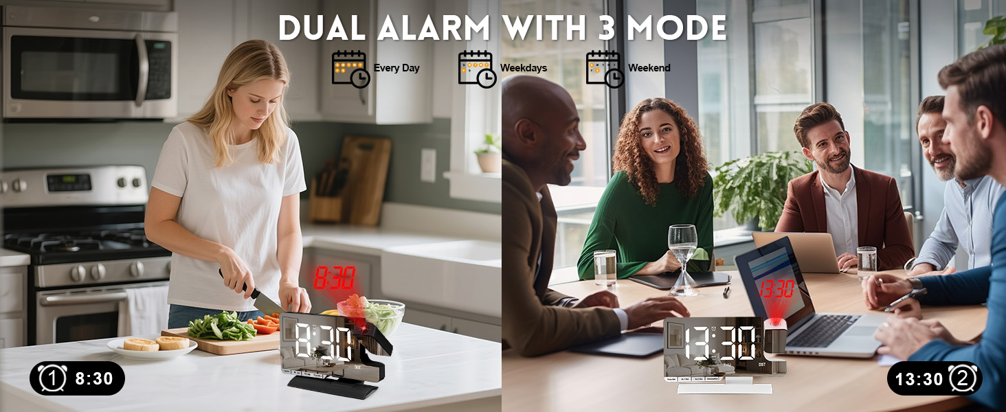 Dual alarm clock