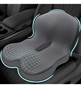 Mosxoed Memory Foam Seat Cushion for Sciatica &amp; Back Pain Relief - Ergonomic Chair Pad with Adjus...