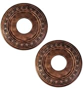 MY MIRONEY 2PCS Decorative Ceiling Medallion for Light Fixtures, PU Ceiling Fan Medallion Home Li...