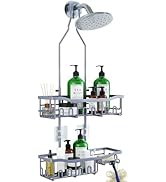 Joqixon Shower Caddy, Upgraded Extended Length Shower Caddy Over Showerhead No Blocking to Shower...