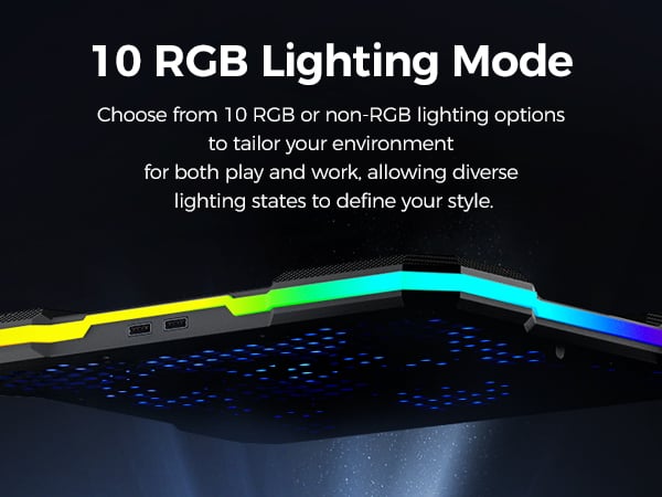 10 RGB Modes computer laptop cooler