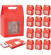 PH PandaHall 24pcs Red Gift Box with Handle Small Goodies Boxes Gable Paper Party Favor Boxes Can...