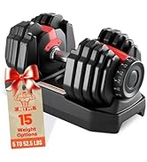 Adjustable Dumbbell Set, 2-in-1 Weights with Anti-Slip Handle, Fast Weight Adjustment for Home Gy...