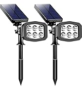 URPOWER Solar Lights Outdoor 2-in-1 Waterproof Solar Spotlight Auto On/Off Wall Lights Pathway Li...