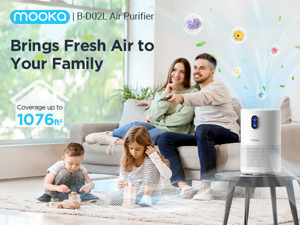 MOOKA Air Purifiers for Home Large Room up to 1076ft²