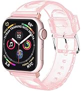 iiteeology Compatible with Apple Watch Sport Band 45mm 44mm 42mm, Women Silicone Glitter Band for...