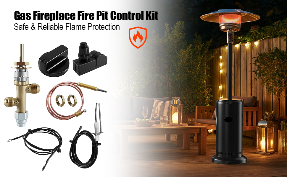 Gas Fireplace Fire Pit Flame Failure Safety Control Valve Kit