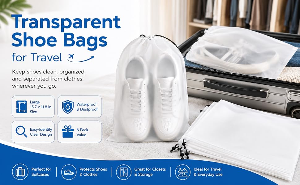 transparent shoe bags for travel