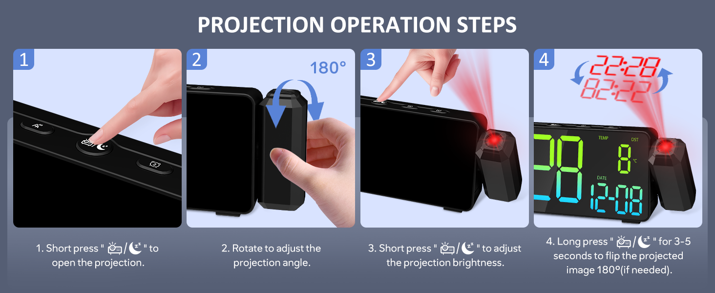 projection alarm clocks for bedrooms