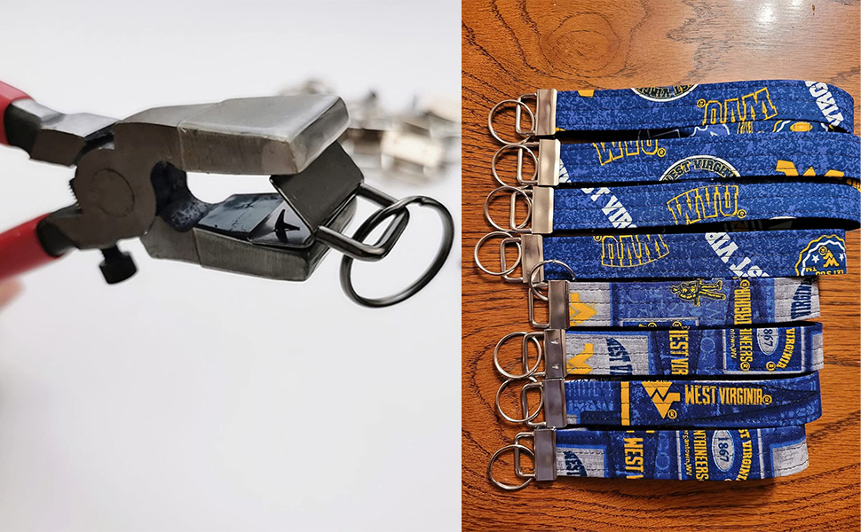 Key Fob Hardware Set, 50 Pieces, 1 Inch, with Installation Pliers Tool, for Wristlet