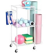 Weight Rack Stand Small Gym Rack Yoga Rack Workout Equipment Storage Cart for Weights, Dumbbells,...