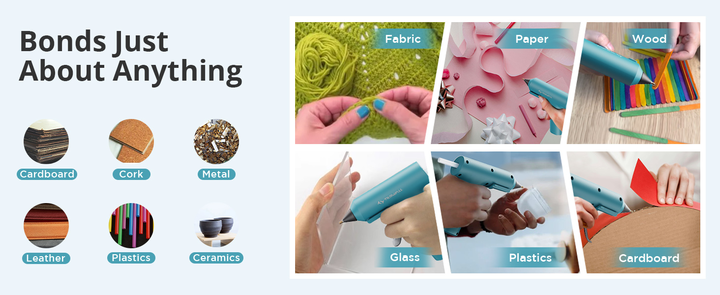 Tilswall Cordless Hot Glue Gun, Fast Preheating