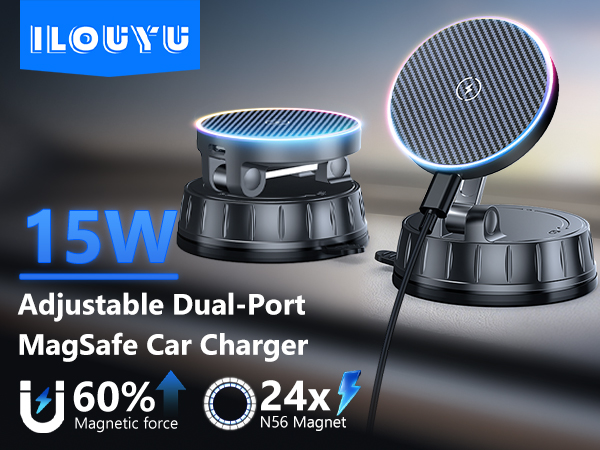 15W Adjustable Dual-Port Car Charger