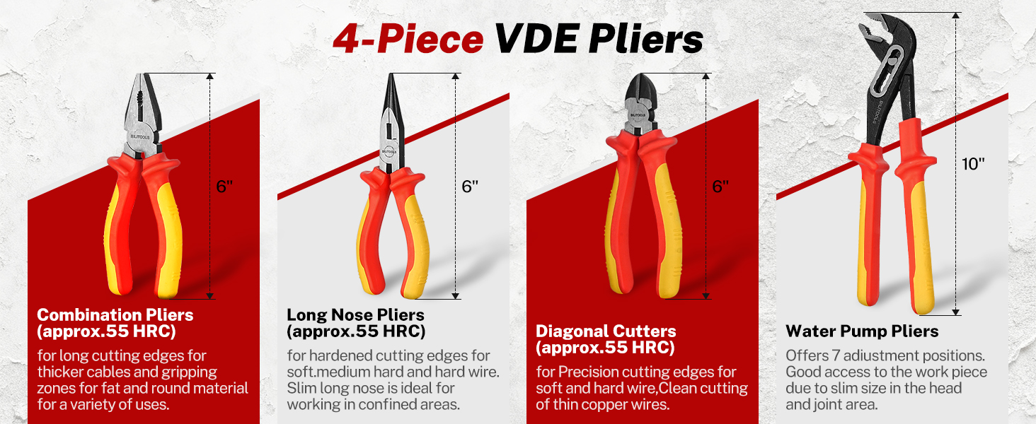 Insulated Electrician Screwdriver &amp;amp; Pliers Set