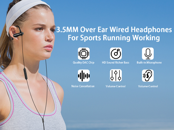 wired earbuds with ear hooks