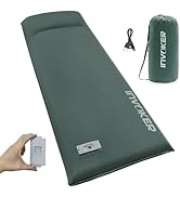 INVOKER Camping Sleeping Pad Foam Built-in Electric Air Pump 3.4" Ultra-Thick Self Inflating Slee...