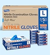 Supmedic Medical Soft Max Nitrile Exam Gloves, 1000 Pcs Latex-Free Powder-Free Food Safe Clean C...